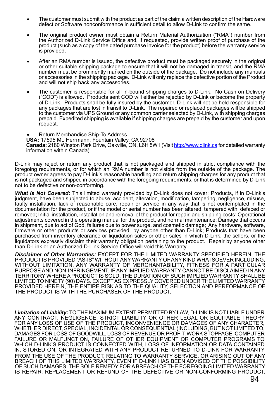 D-Link AirPlus DI-524 User Manual | Page 94 / 95