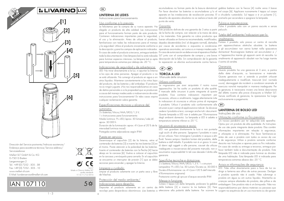 Livarno LED TORCH User Manual | 3 pages