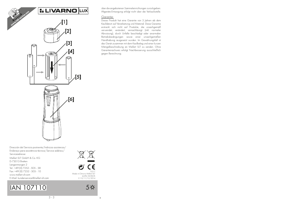 Livarno LED TORCH User Manual | Page 3 / 3