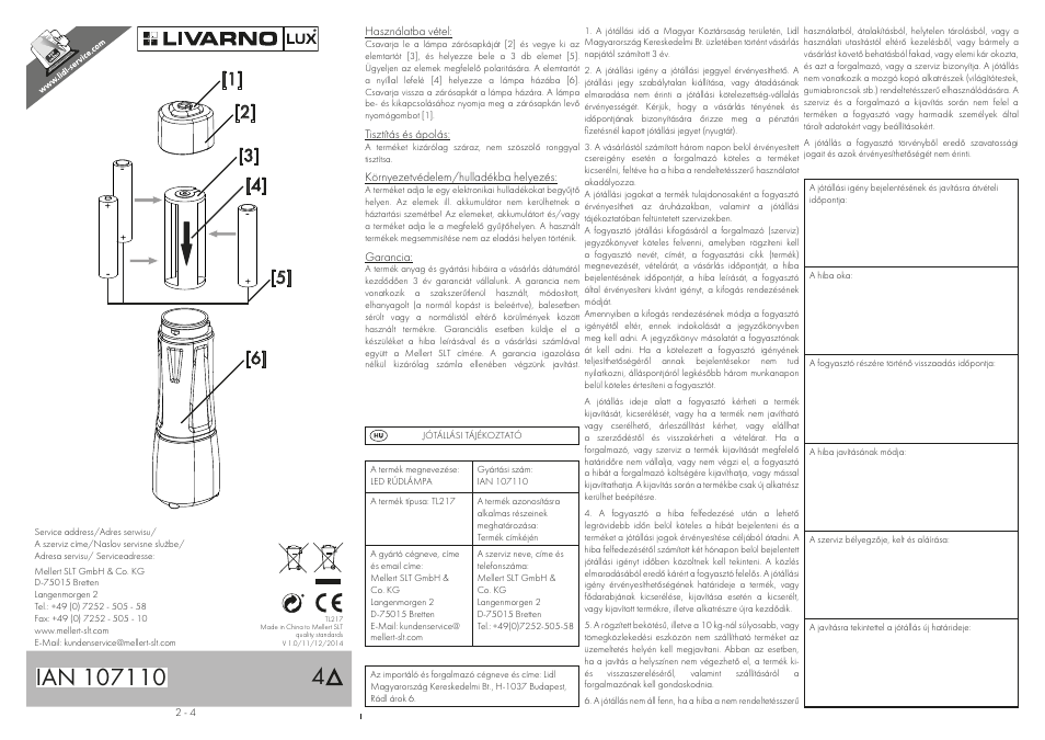 Livarno LED TORCH User Manual | Page 2 / 4