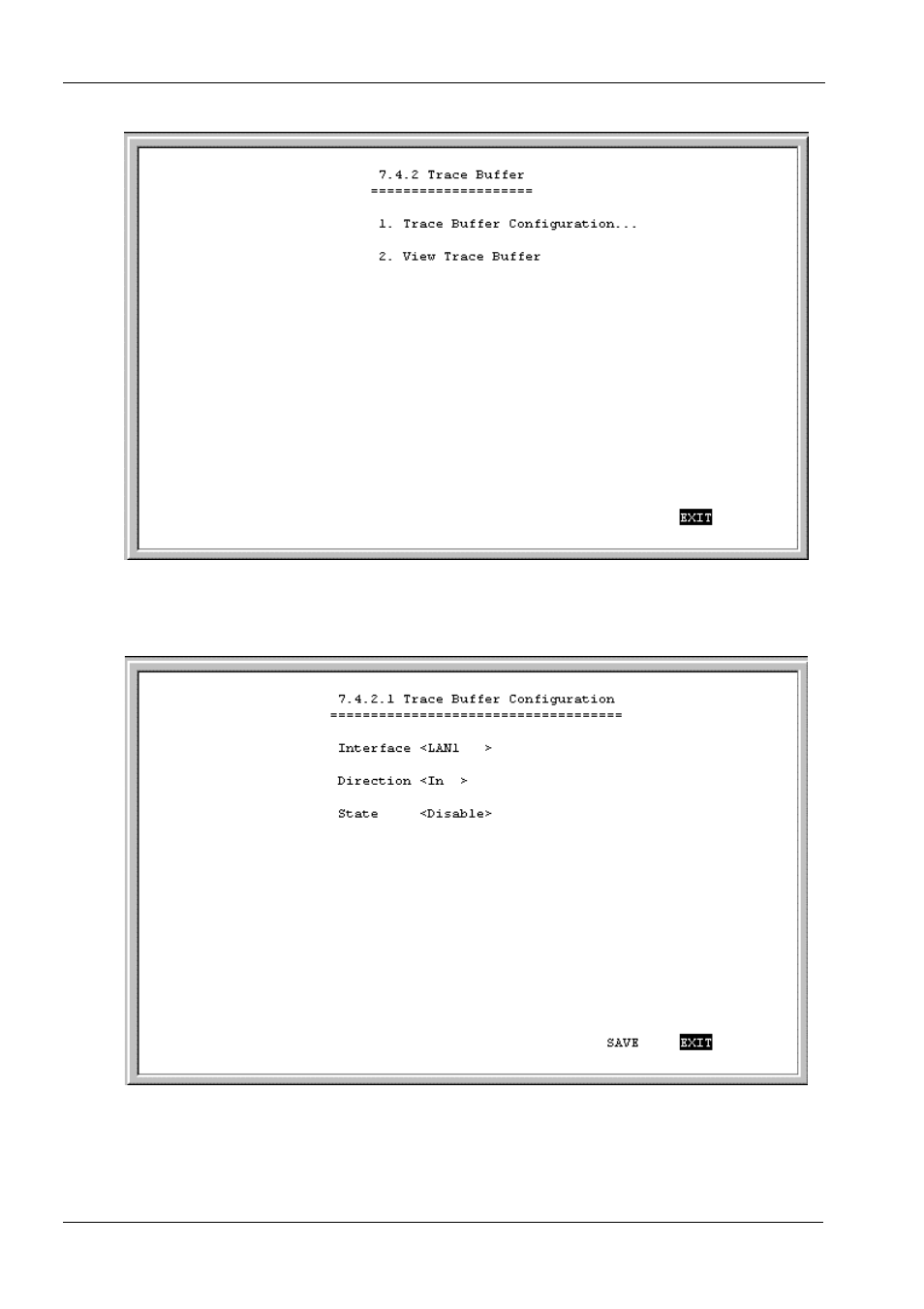 Trace buffer configuration, View trace buffer | D-Link DI-1162M User Manual | Page 105 / 140