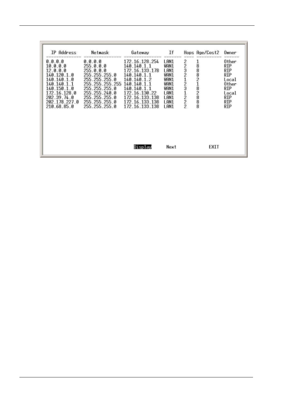 Arp table | D-Link DI-1162M User Manual | Page 98 / 140