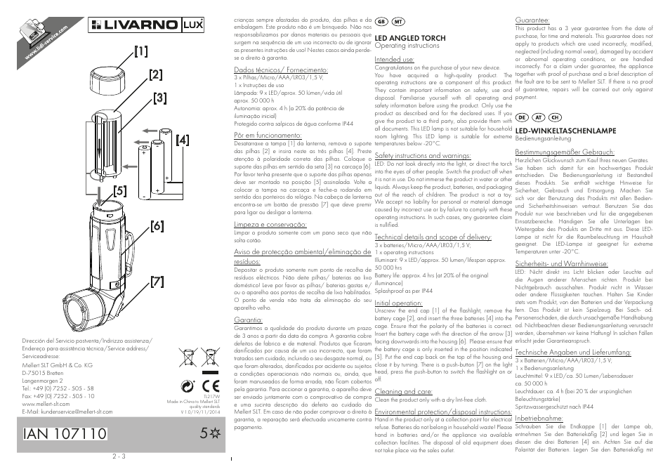 Livarno LED ANGLED TORCH User Manual | Page 2 / 3