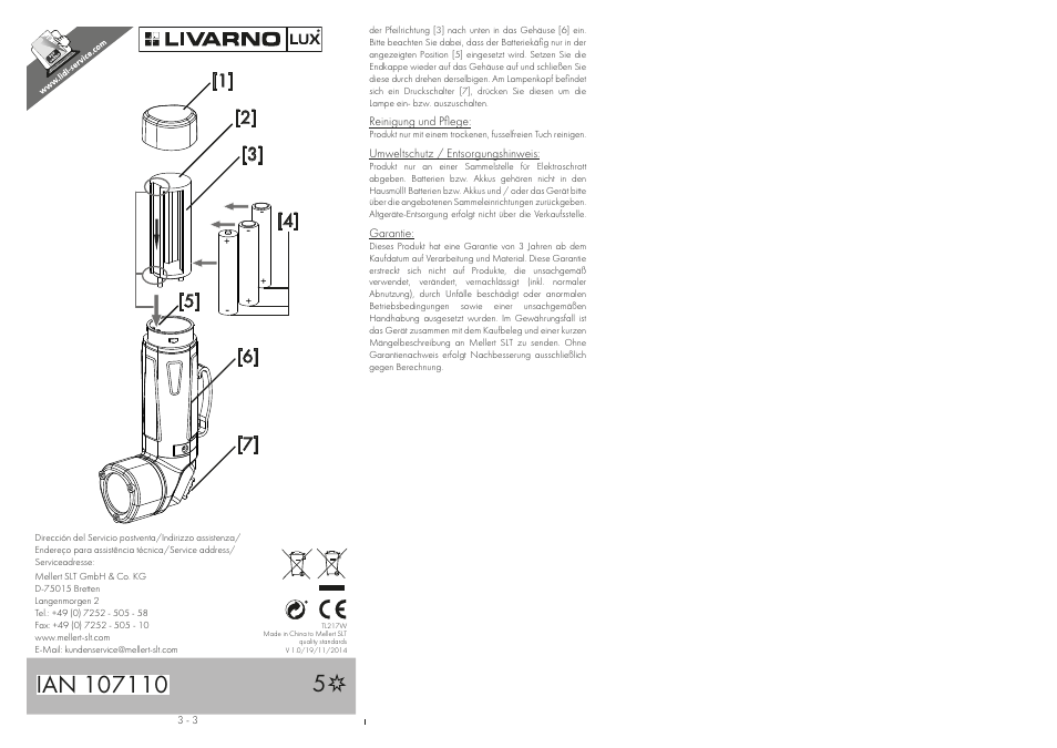 Livarno LED ANGLED TORCH User Manual | Page 3 / 3