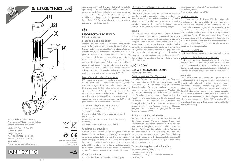 Livarno LED ANGLED TORCH User Manual | Page 4 / 4