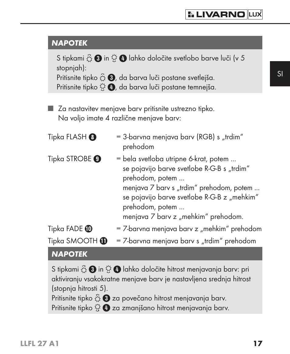 Livarno LLFL 27 A1 User Manual | Page 20 / 54