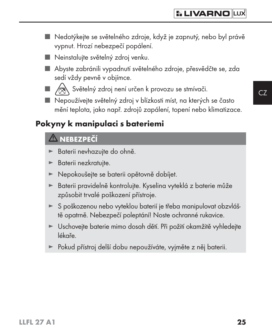 Livarno LLFL 27 A1 User Manual | Page 28 / 54