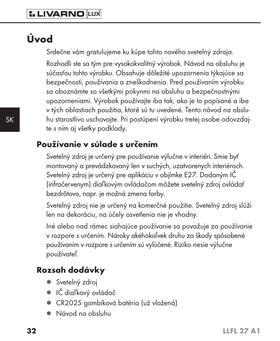 Úvod | Livarno LLFL 27 A1 User Manual | Page 35 / 54