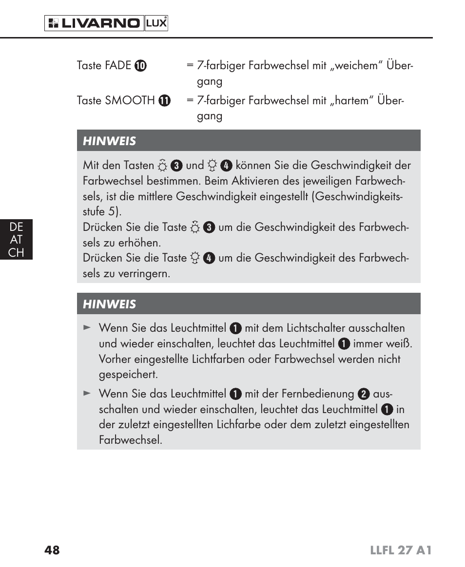 Livarno LLFL 27 A1 User Manual | Page 51 / 54