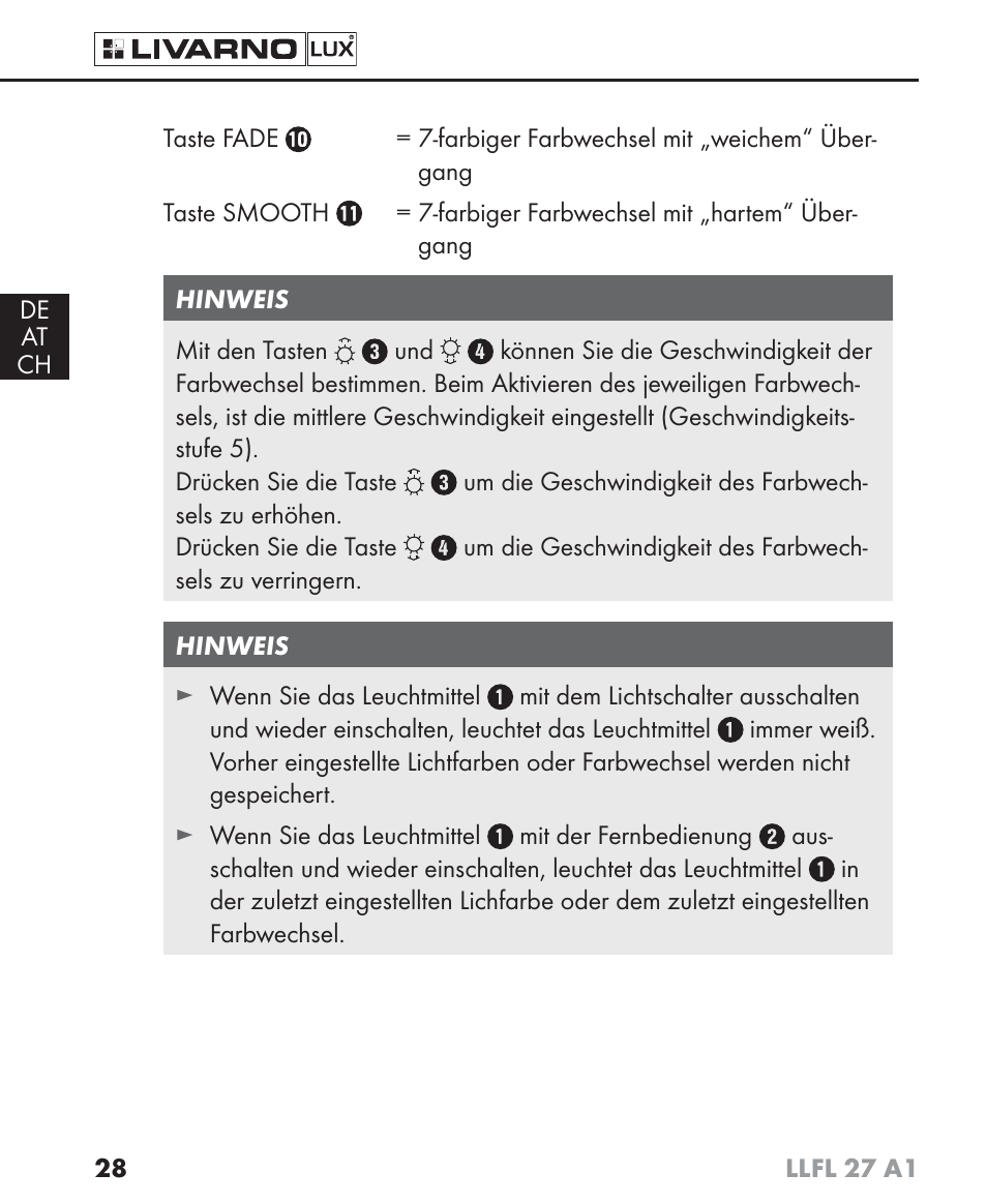 Livarno LLFL 27 A1 User Manual | Page 31 / 34