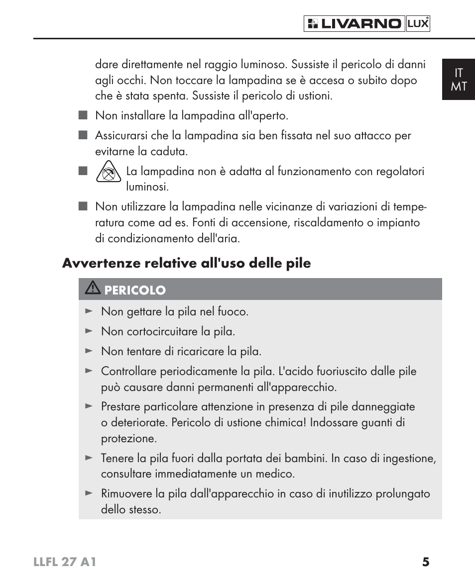 Livarno LLFL 27 A1 User Manual | Page 8 / 34