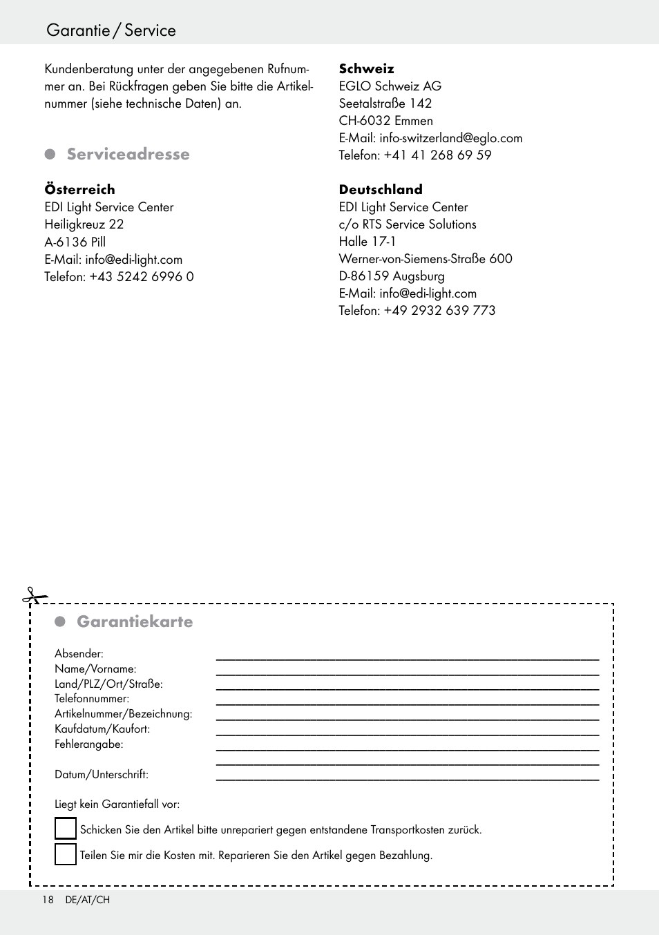 Table of contents garantie / service, Serviceadresse, Garantiekarte | Livarno 54313 User Manual | Page 18 / 29