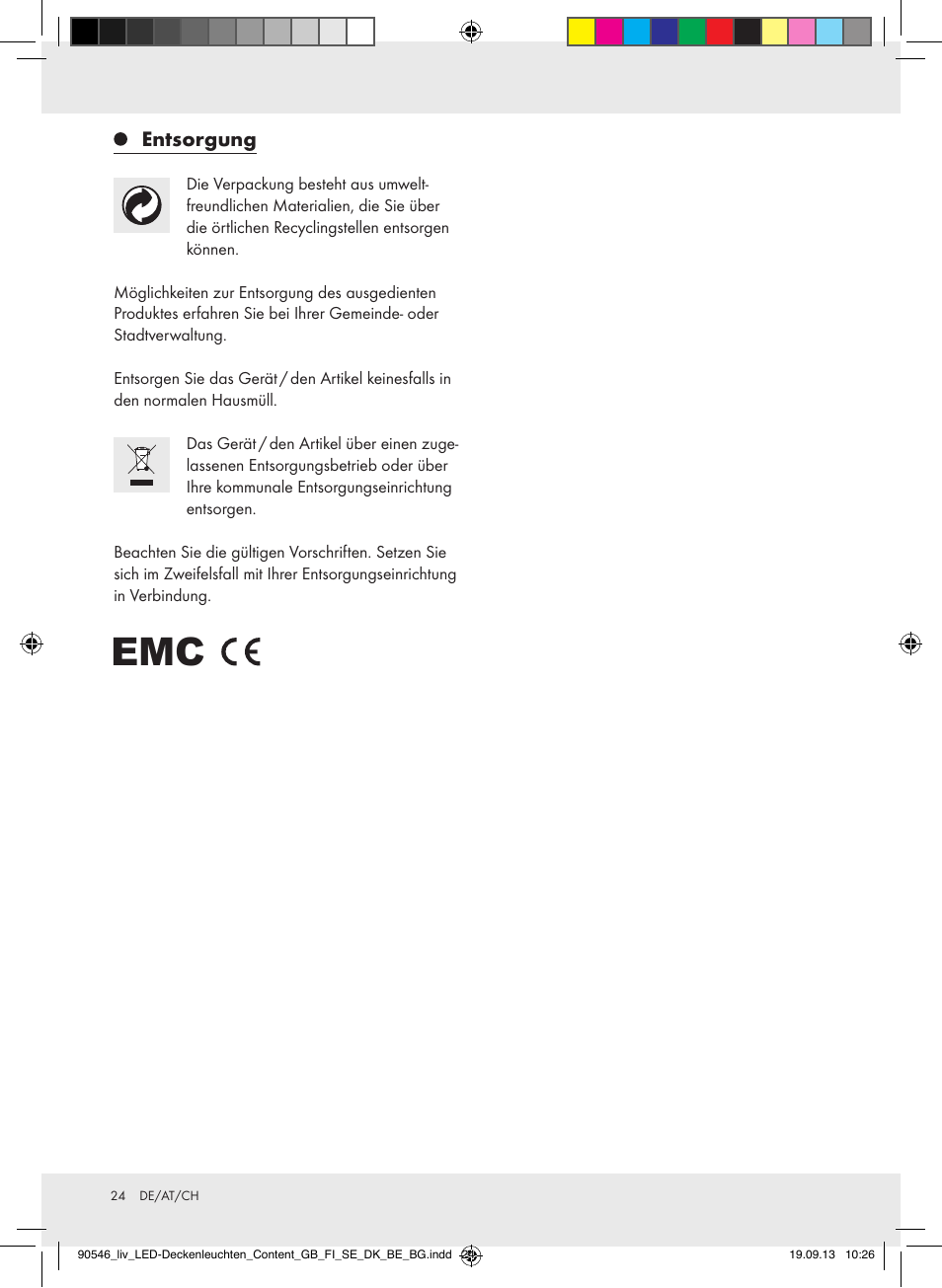 Entsorgung | Livarno Z31708A/Z31708B/ Z31708C/Z31708D User Manual | Page 24 / 27