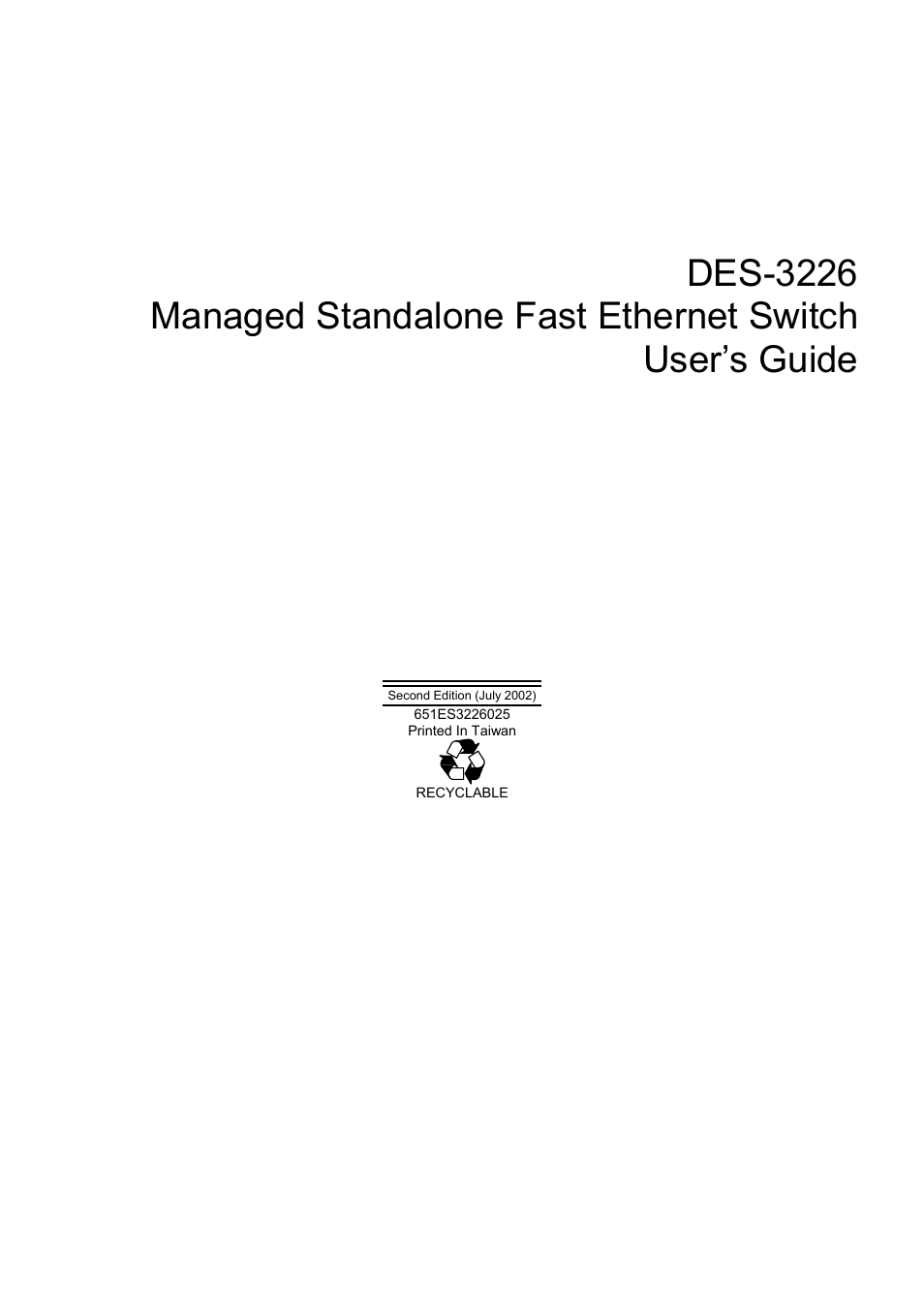 D-Link DES-3226 User Manual | 179 pages