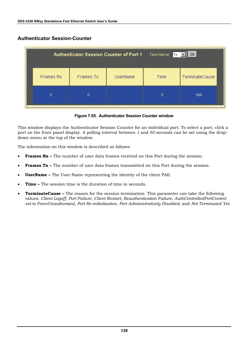 Authenticator session-counter | D-Link DES-3226 User Manual | Page 149 / 179