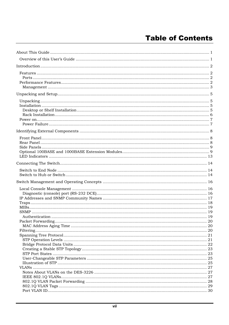 D-Link DES-3226 User Manual | Page 7 / 179