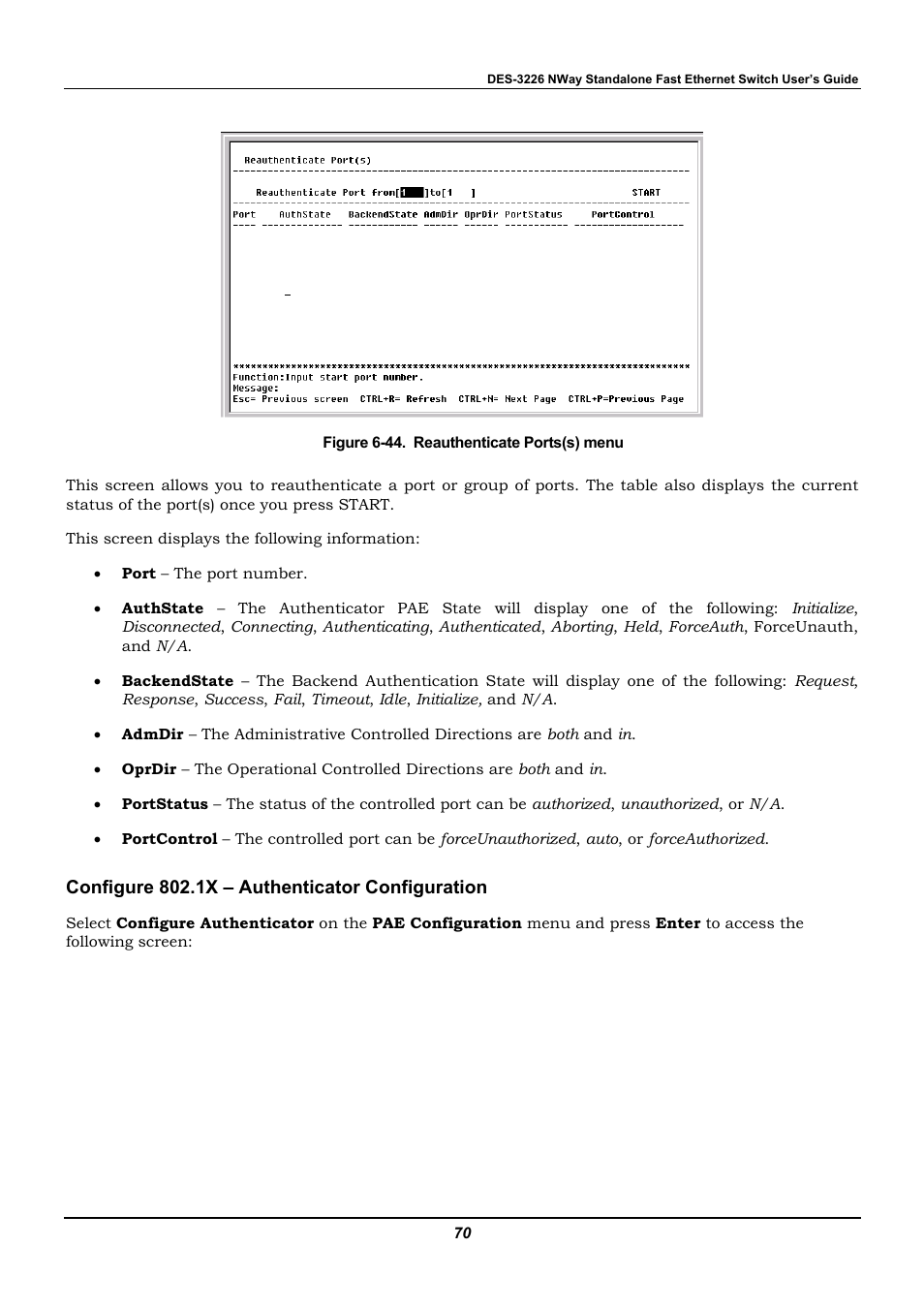 Configure 802.1x – authenticator configuration | D-Link DES-3226 User Manual | Page 80 / 179