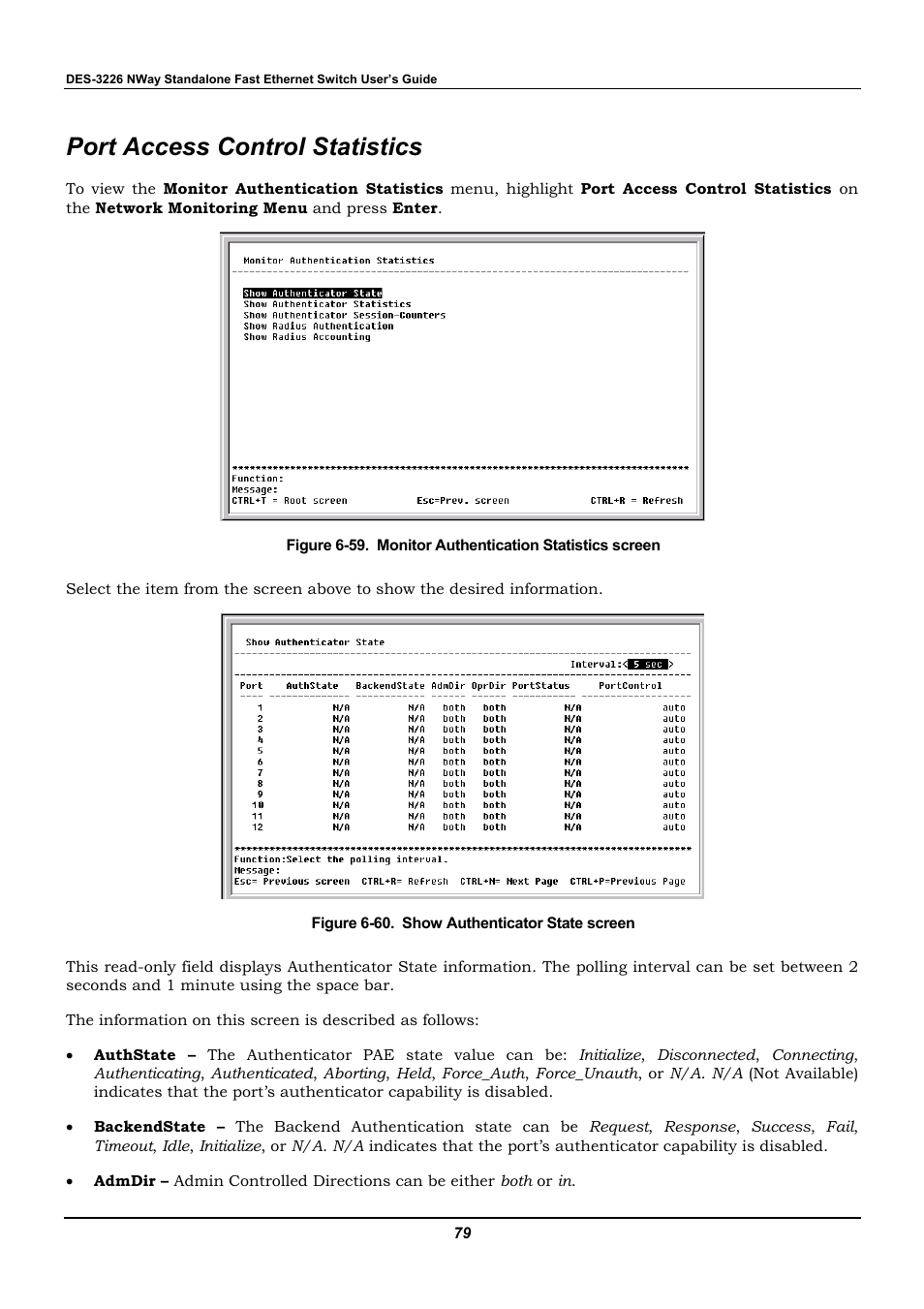 Port access control statistics | D-Link DES-3226 User Manual | Page 89 / 179