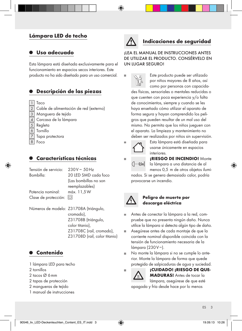 Livarno Z31708A/Z31708B/ Z31708C/Z31708D User Manual | Page 3 / 16