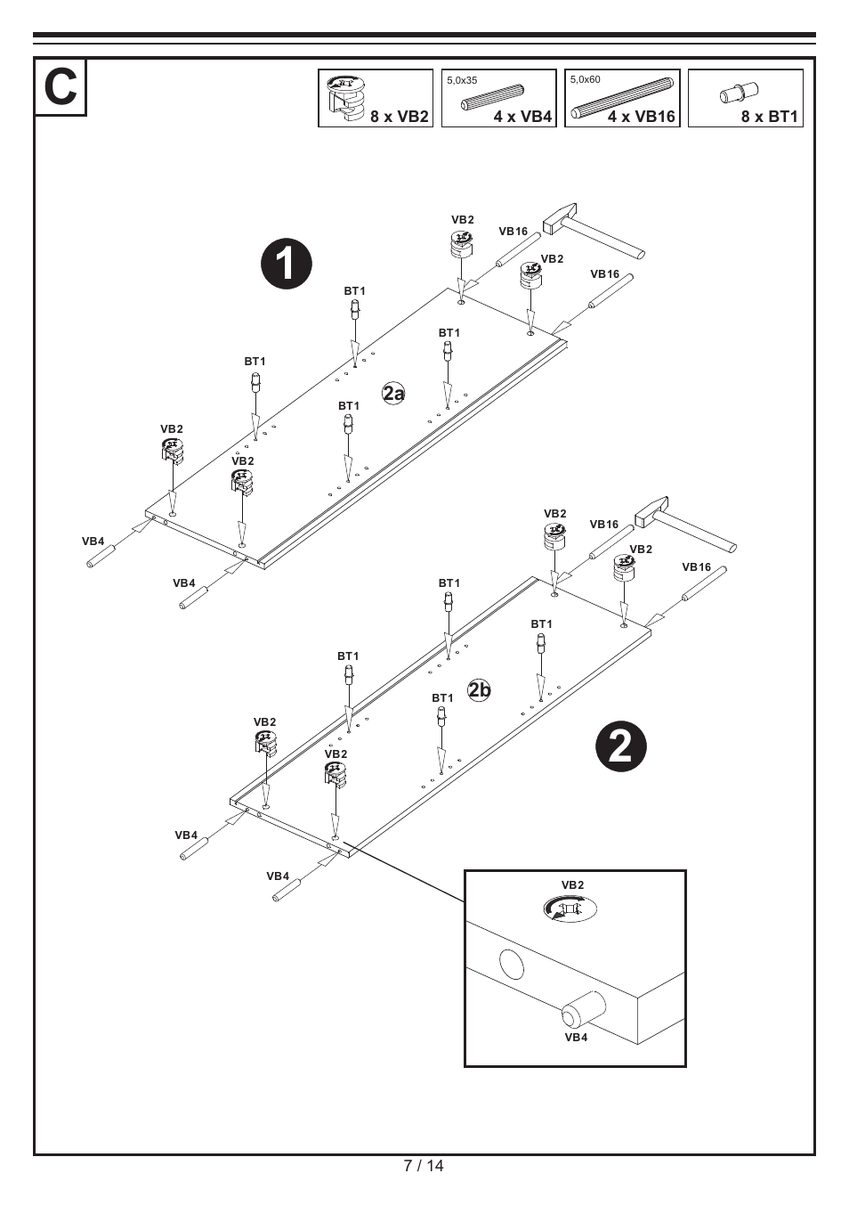 2b 2a | Livarno SHELVING UNIT User Manual | Page 7 / 14