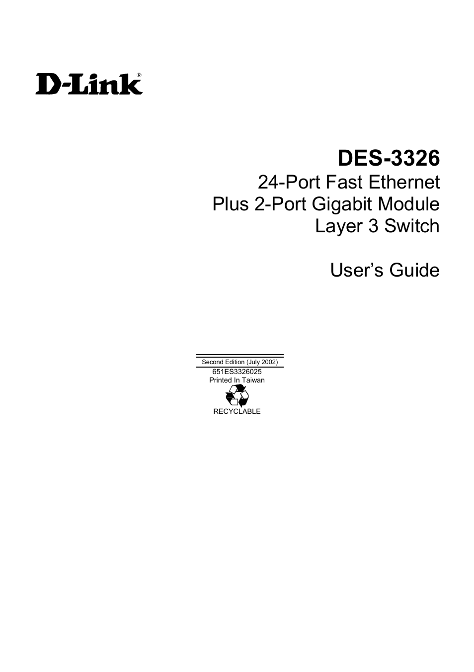 D-Link DES-3326 User Manual | 285 pages
