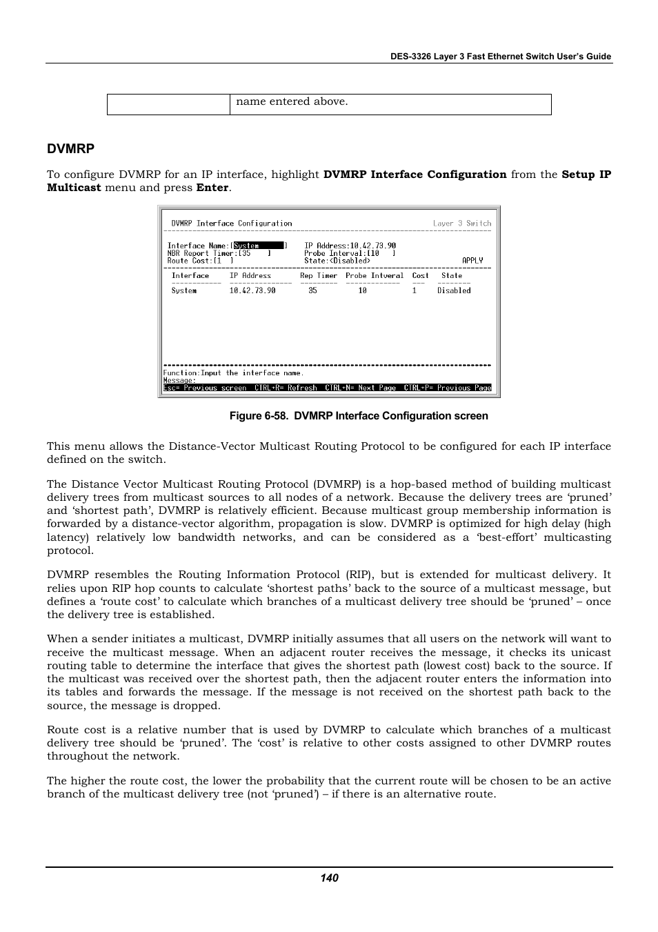 Dvmrp | D-Link DES-3326 User Manual | Page 140 / 285