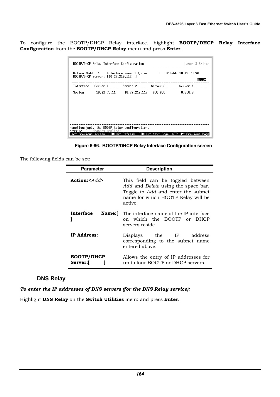 Dns relay | D-Link DES-3326 User Manual | Page 164 / 285