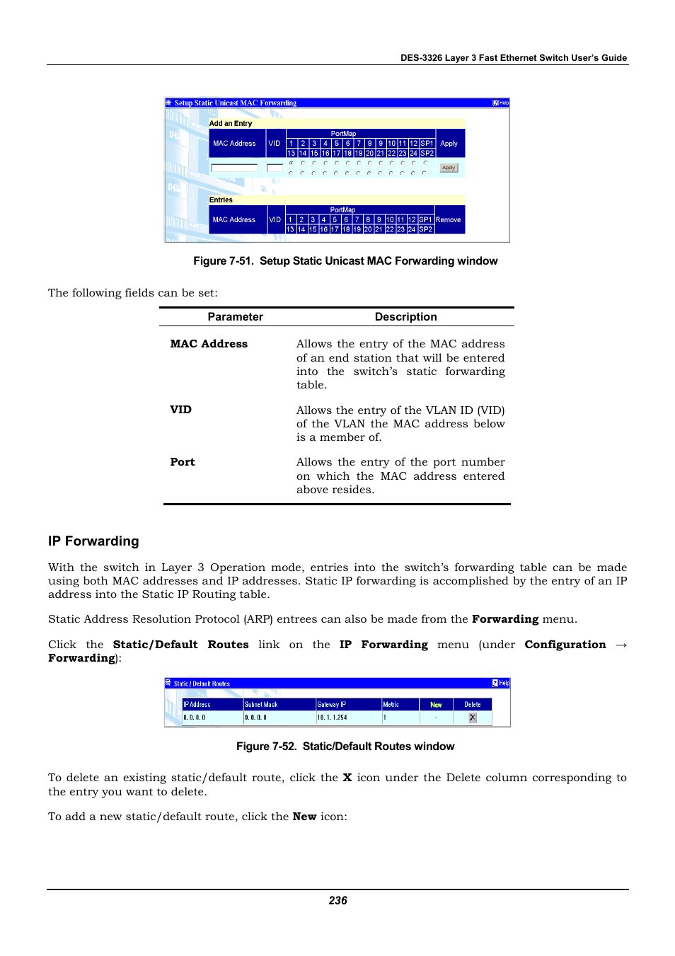 Ip forwarding | D-Link DES-3326 User Manual | Page 236 / 285