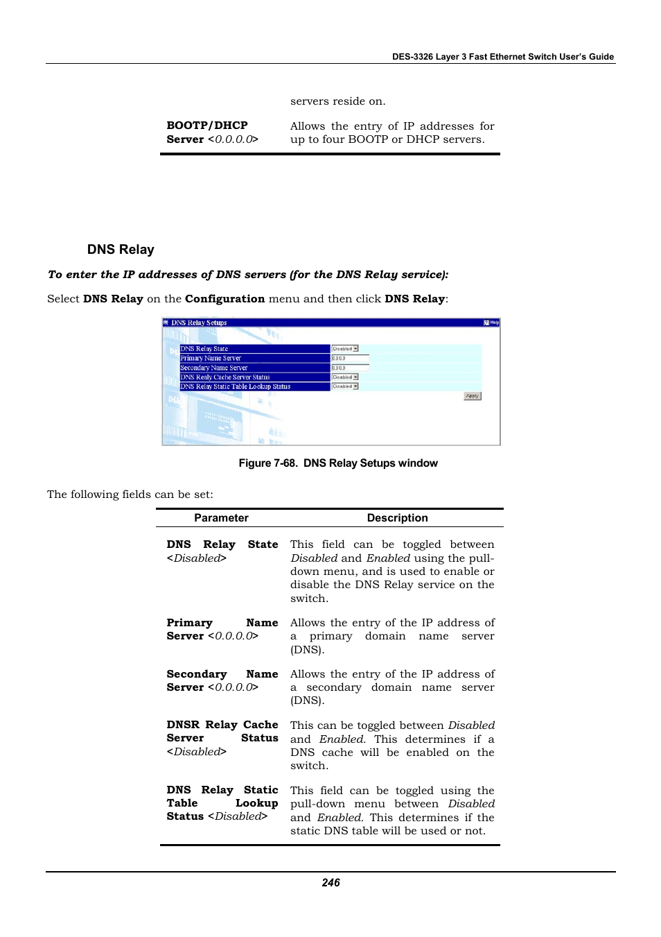 Dns relay | D-Link DES-3326 User Manual | Page 246 / 285