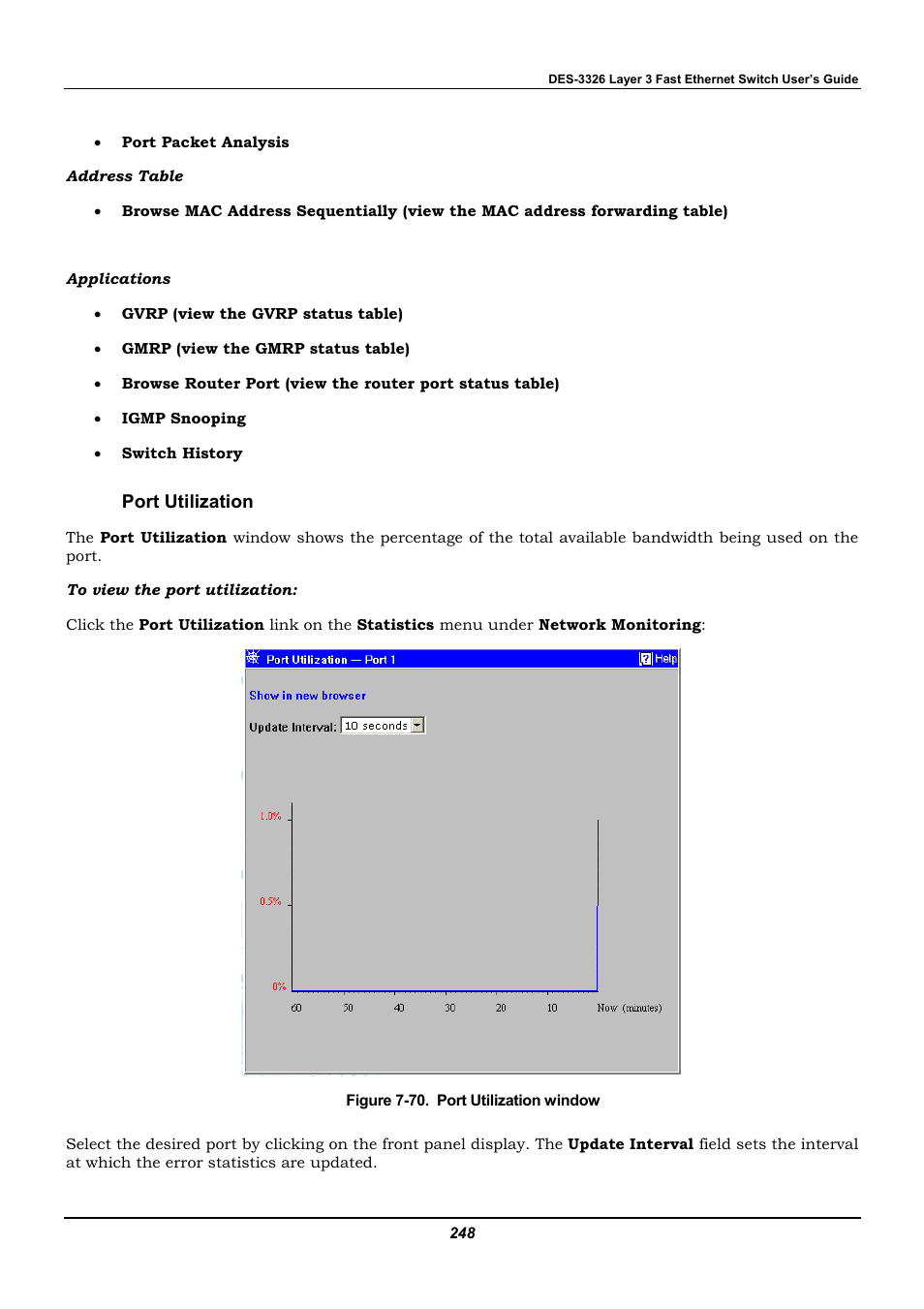 Port utilization | D-Link DES-3326 User Manual | Page 248 / 285