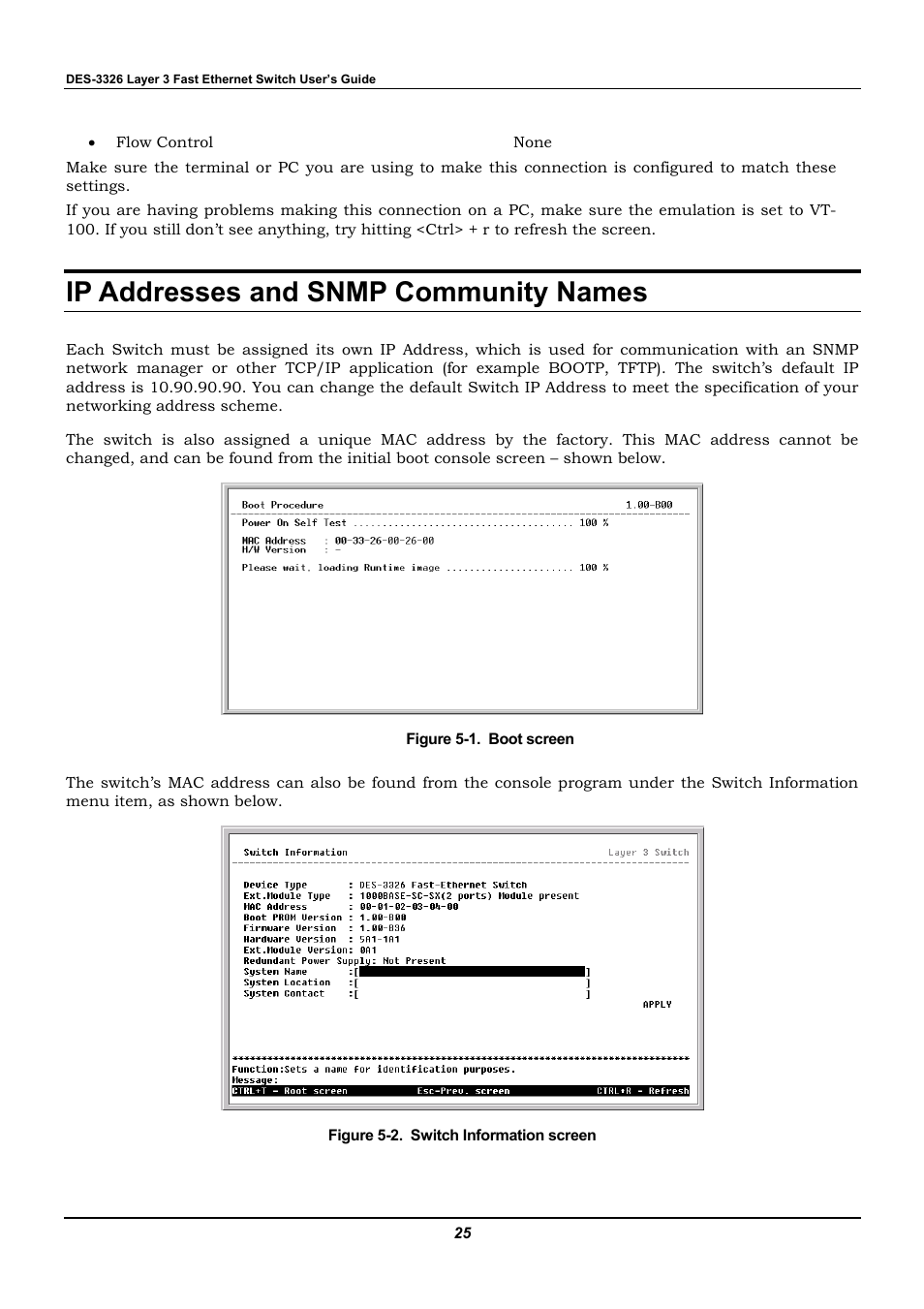 Ip addresses and snmp community names | D-Link DES-3326 User Manual | Page 25 / 285