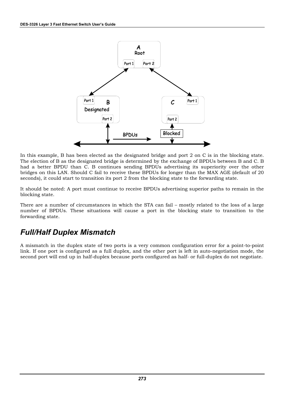 Full/half duplex mismatch | D-Link DES-3326 User Manual | Page 273 / 285