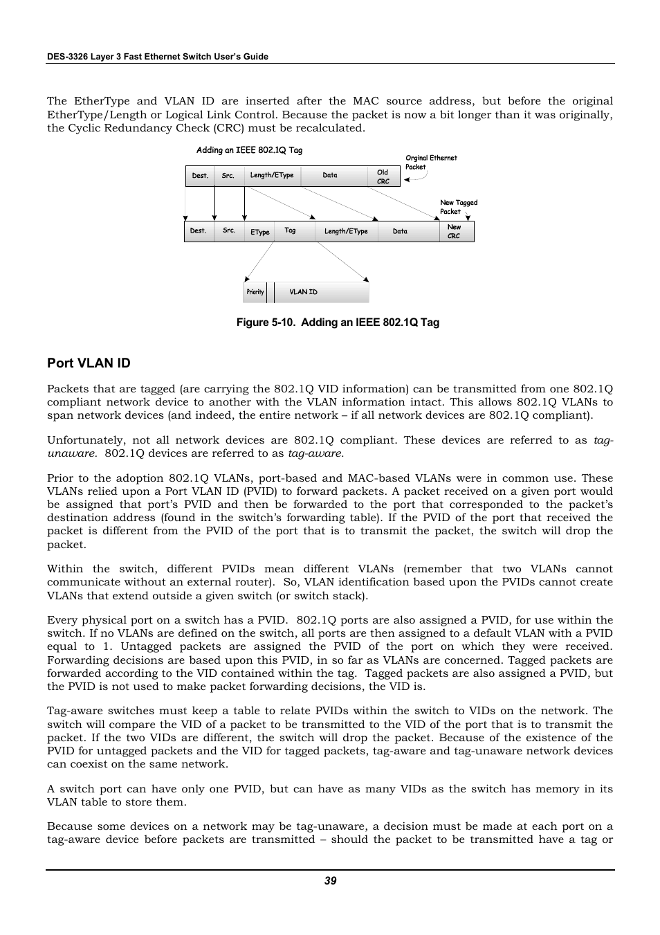 Port vlan id | D-Link DES-3326 User Manual | Page 39 / 285