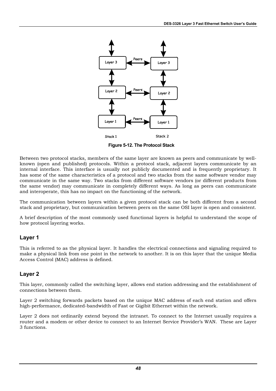 Layer 1, Layer 2 | D-Link DES-3326 User Manual | Page 48 / 285