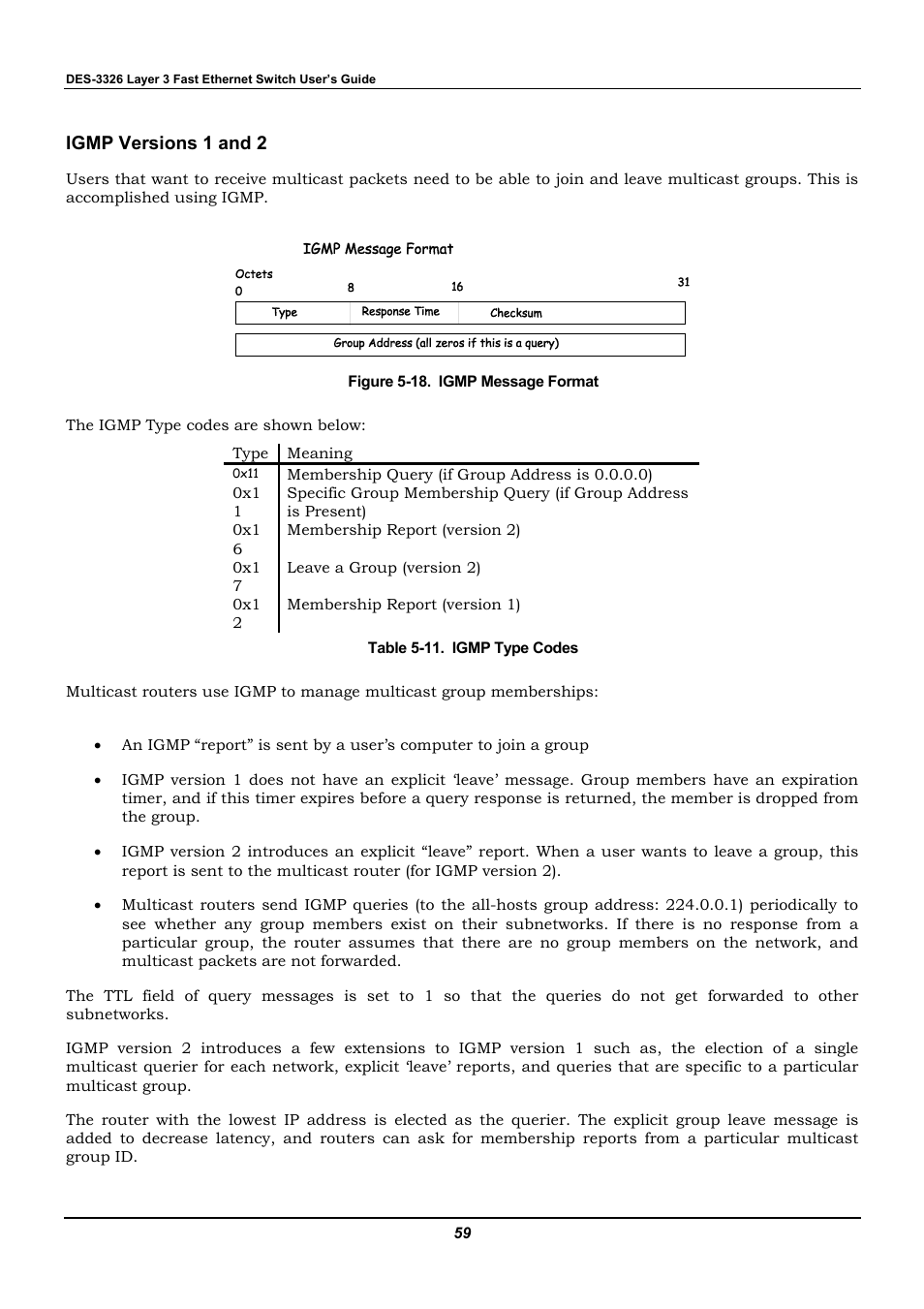 Igmp versions 1 and 2 | D-Link DES-3326 User Manual | Page 59 / 285