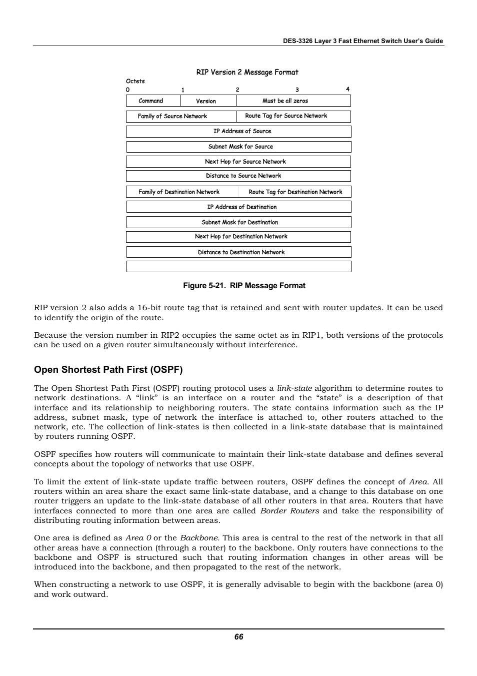 Open shortest path first (ospf) | D-Link DES-3326 User Manual | Page 66 / 285