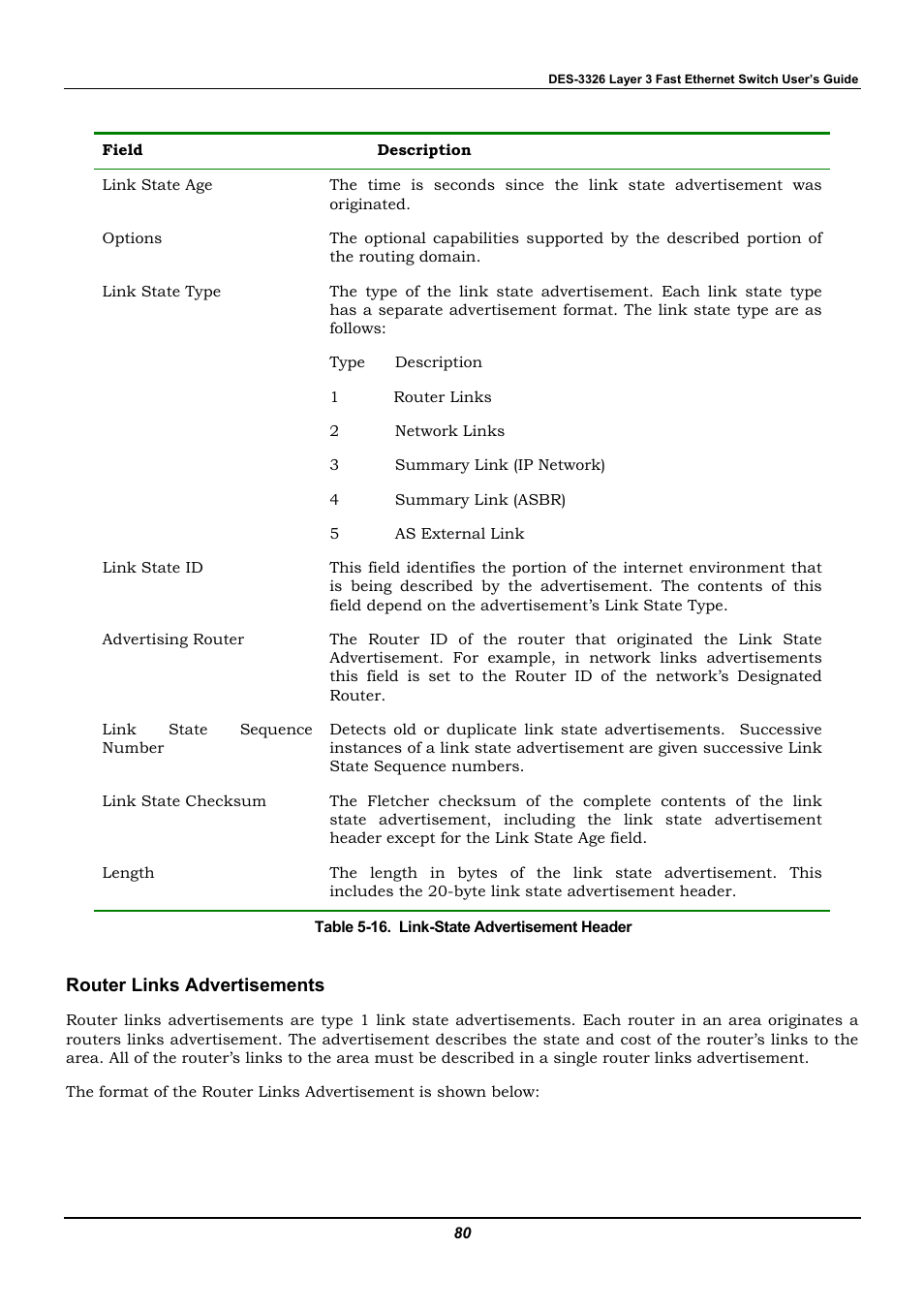 Router links advertisements | D-Link DES-3326 User Manual | Page 80 / 285