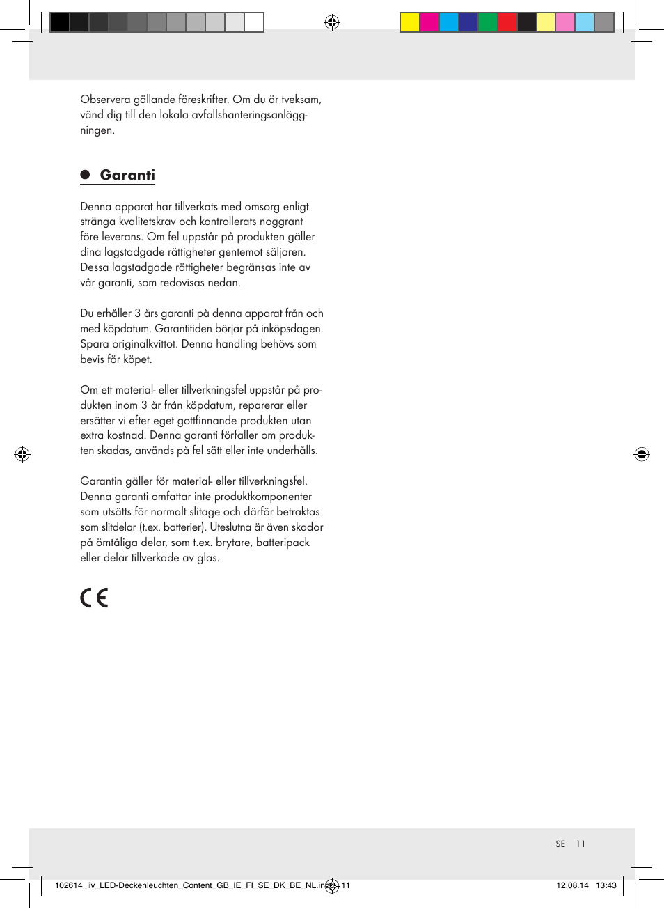 Garanti | Livarno Z31708A/Z31708B/ Z31708C/Z31708D User Manual | Page 11 / 29