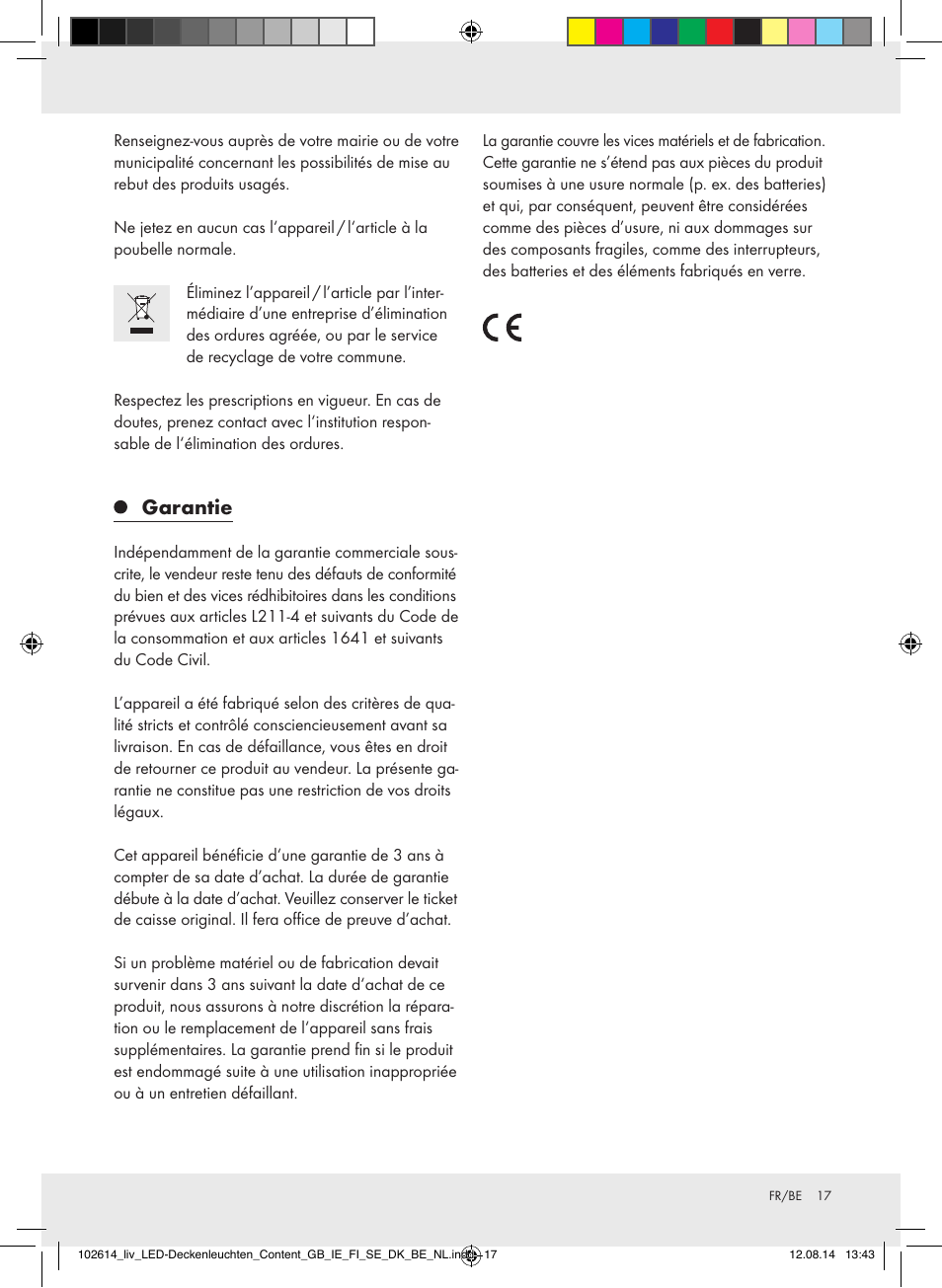 Garantie | Livarno Z31708A/Z31708B/ Z31708C/Z31708D User Manual | Page 17 / 29