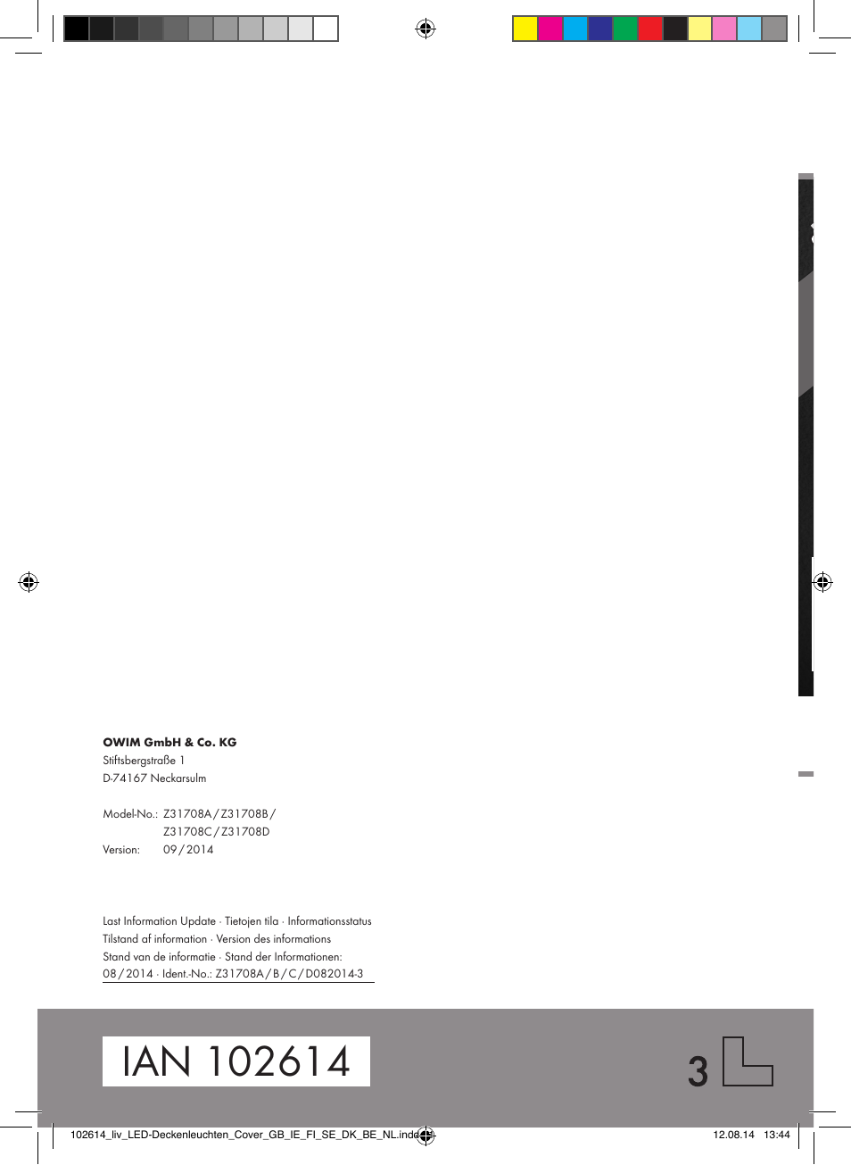 Livarno Z31708A/Z31708B/ Z31708C/Z31708D User Manual | Page 29 / 29
