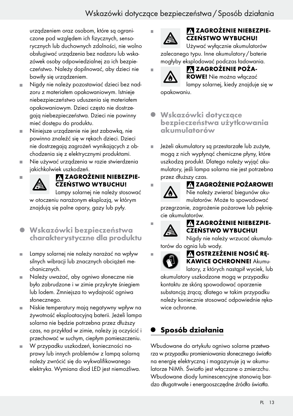 Sposób działania | Livarno 54317 User Manual | Page 13 / 37