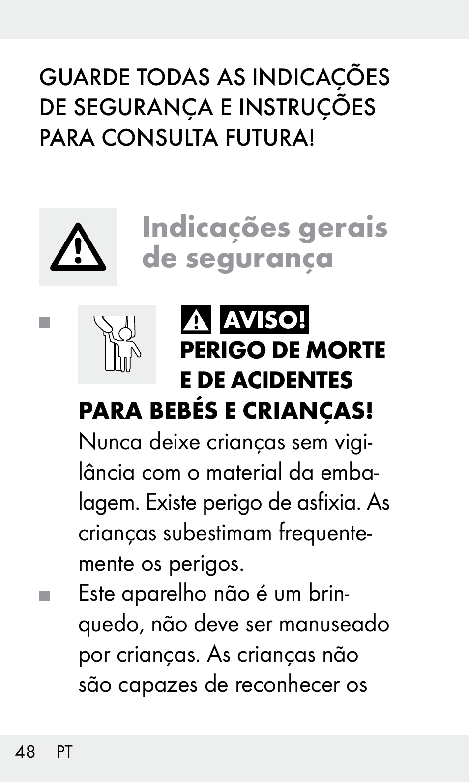 Indicações gerais de segurança | Livarno Z31603/Z30425B User Manual | Page 48 / 97