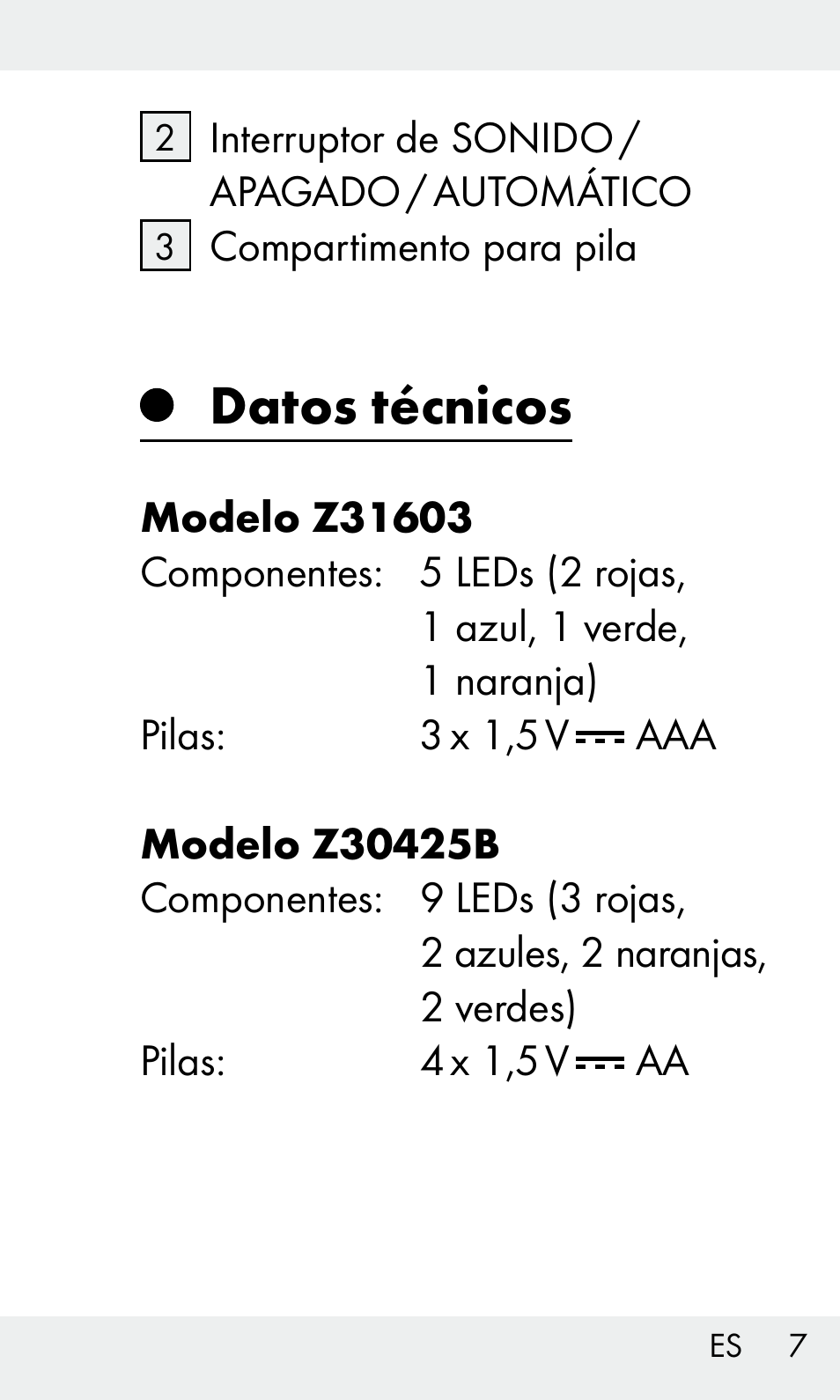 Datos técnicos | Livarno Z31603/Z30425B User Manual | Page 7 / 97