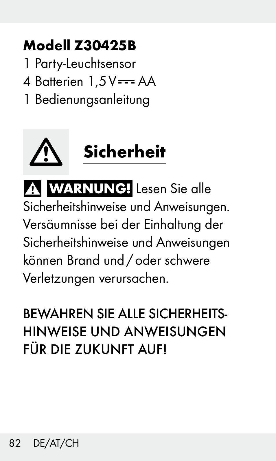 Sicherheit | Livarno Z31603/Z30425B User Manual | Page 82 / 97