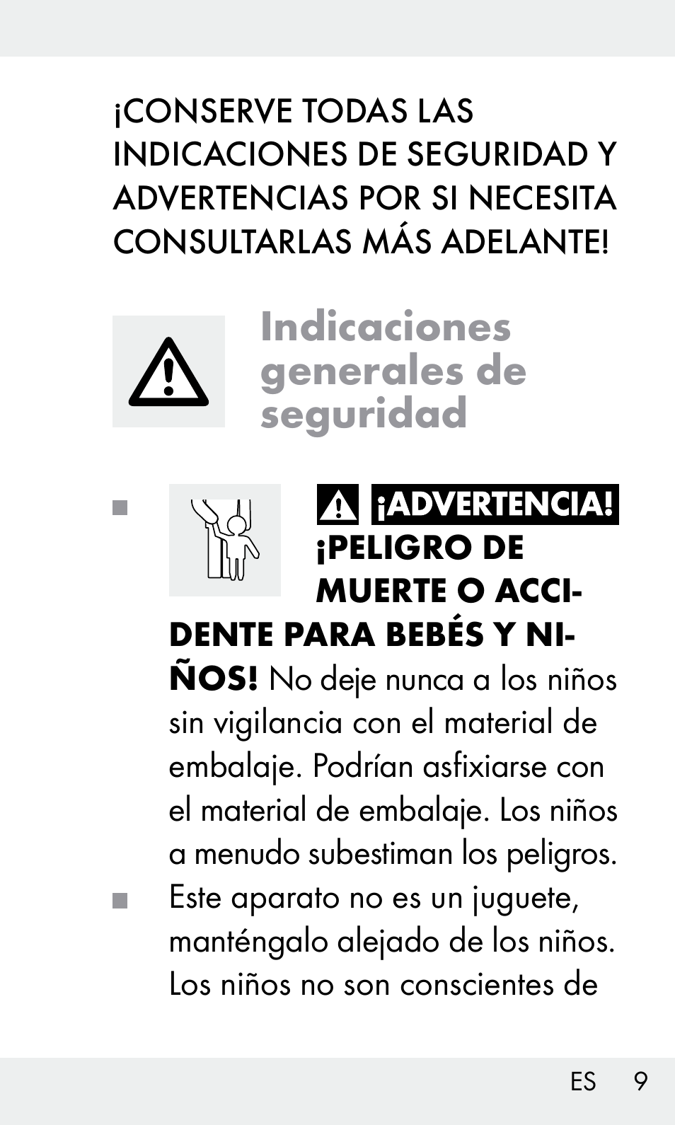 Indicaciones generales de seguridad | Livarno Z31603/Z30425B User Manual | Page 9 / 97