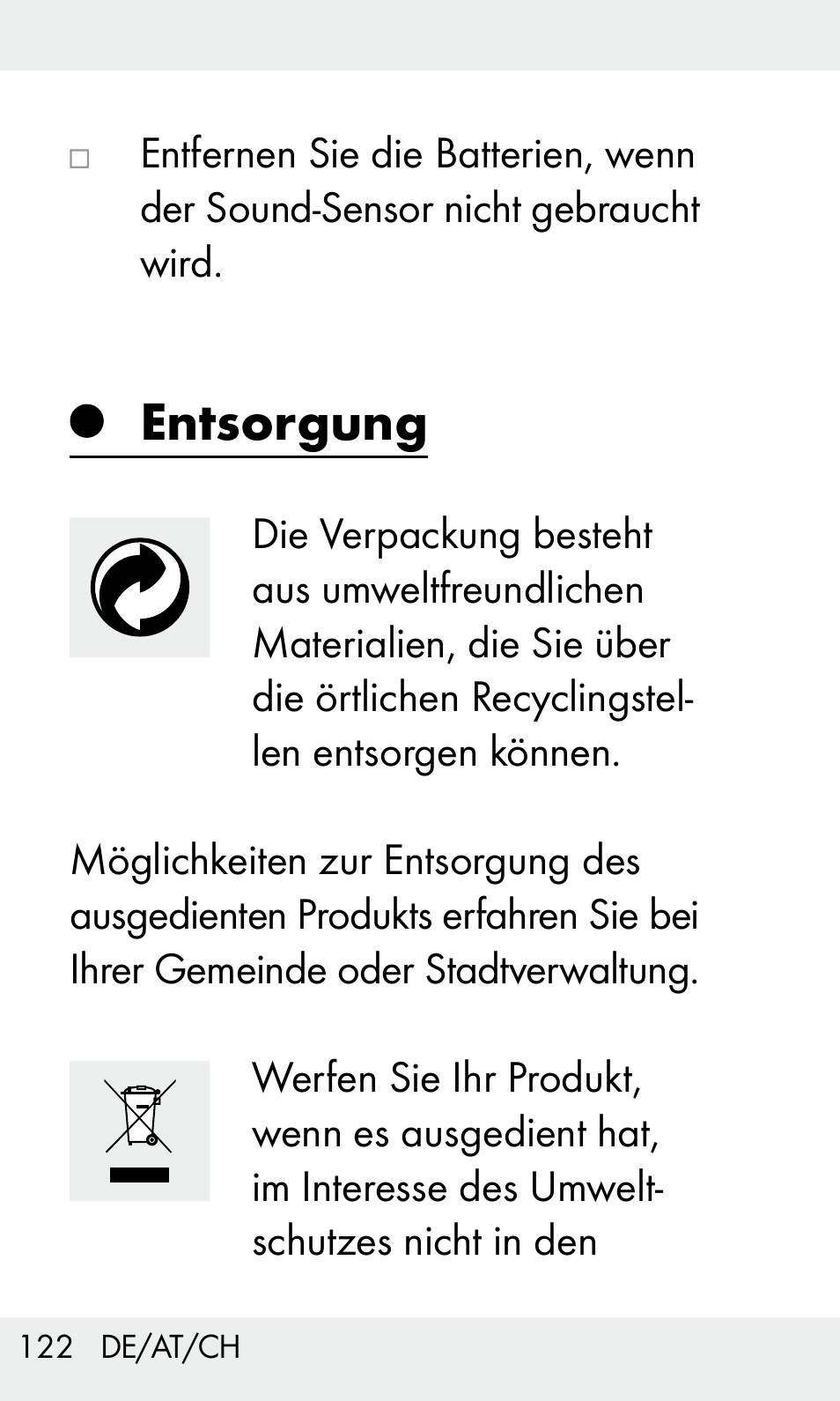 Entsorgung | Livarno Z31603/Z30425B User Manual | Page 122 / 127