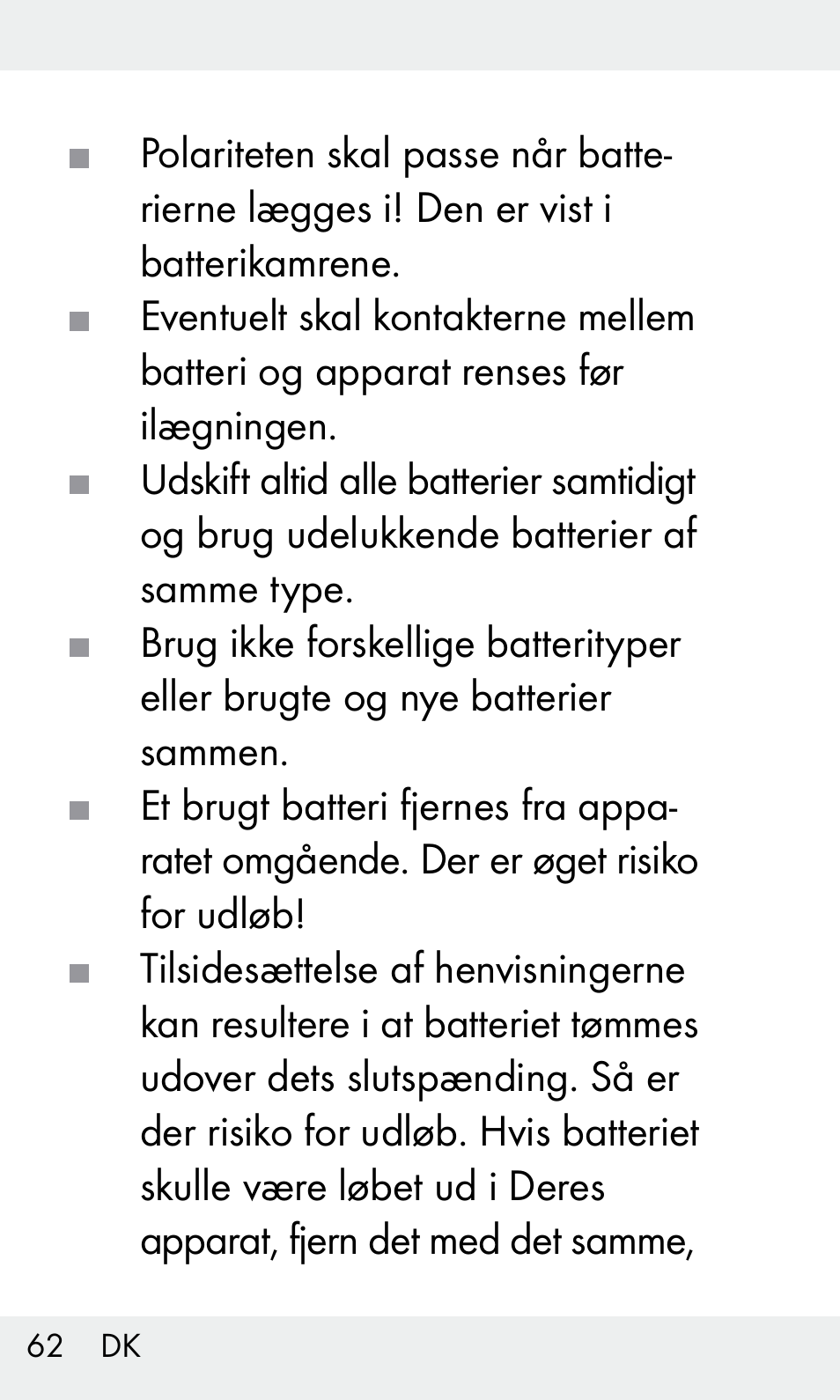 Livarno Z31603/Z30425B User Manual | Page 62 / 127