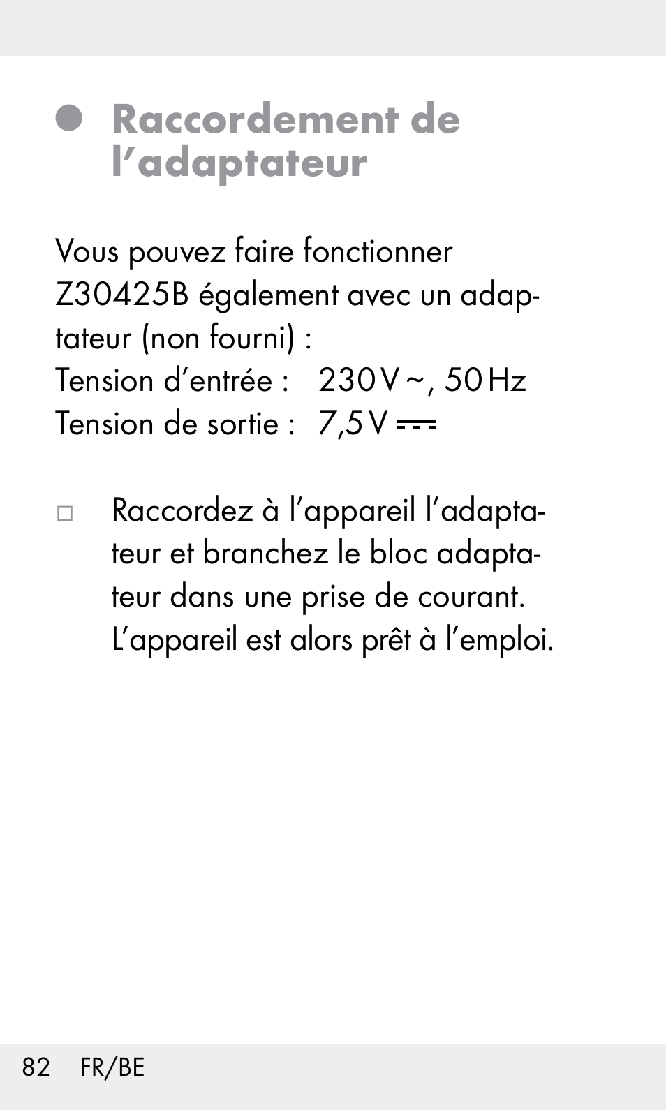 Raccordement de l’adaptateur | Livarno Z31603/Z30425B User Manual | Page 82 / 127