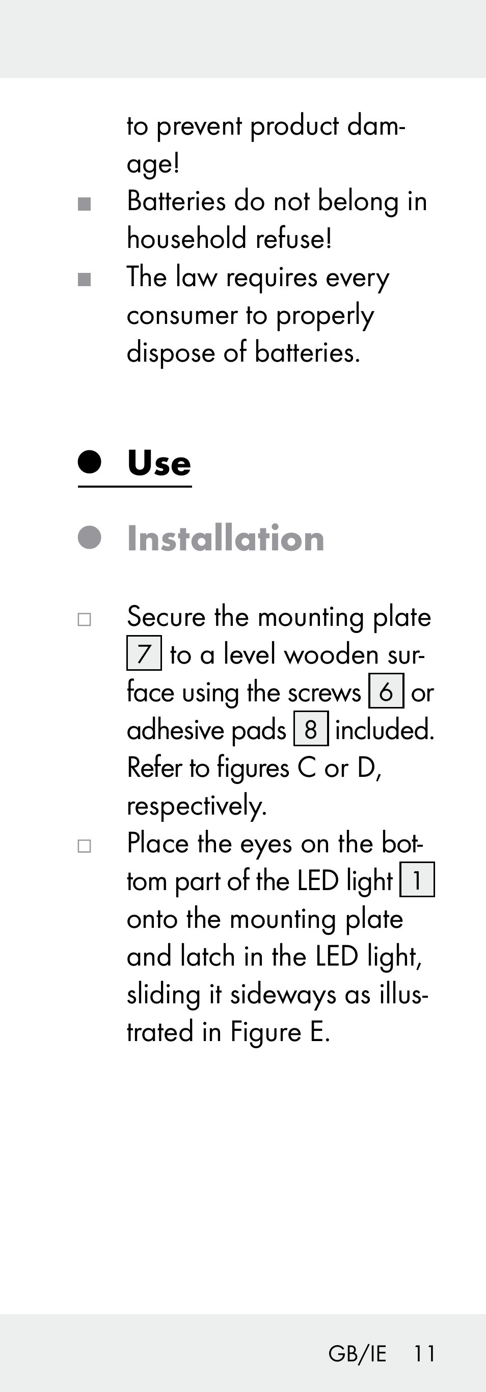 Use installation | Livarno Z31730A/Z31730B User Manual | Page 11 / 90