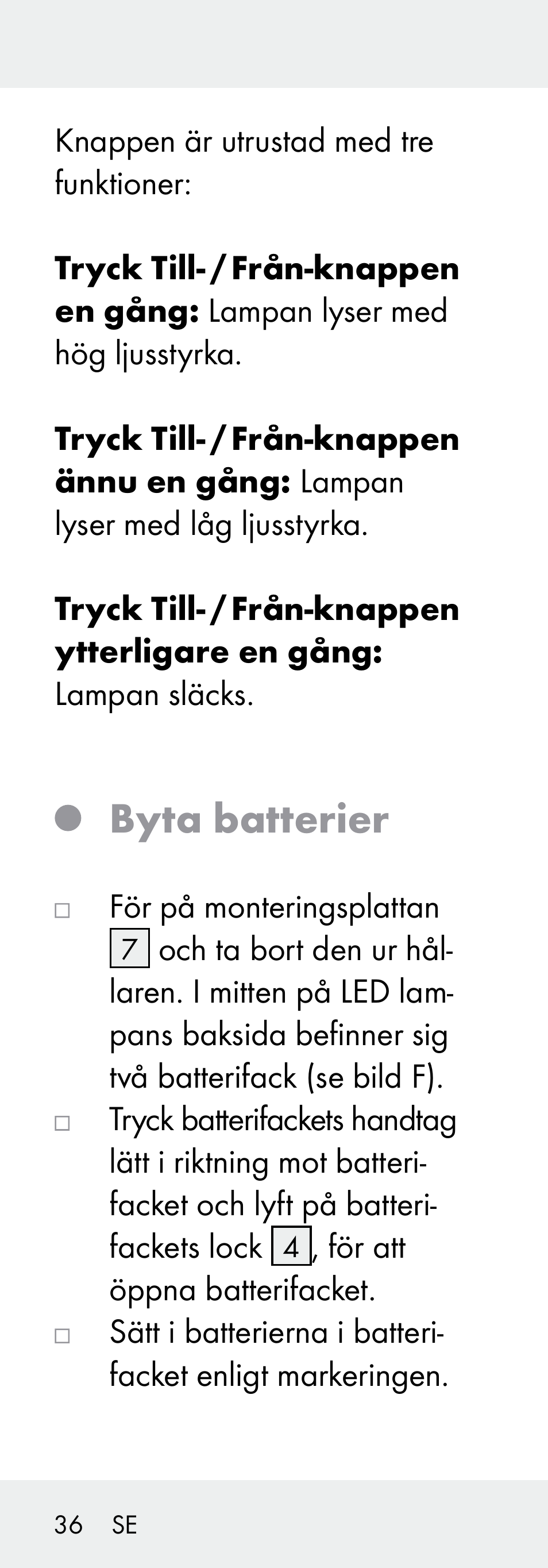 Byta batterier | Livarno Z31730A/Z31730B User Manual | Page 36 / 90